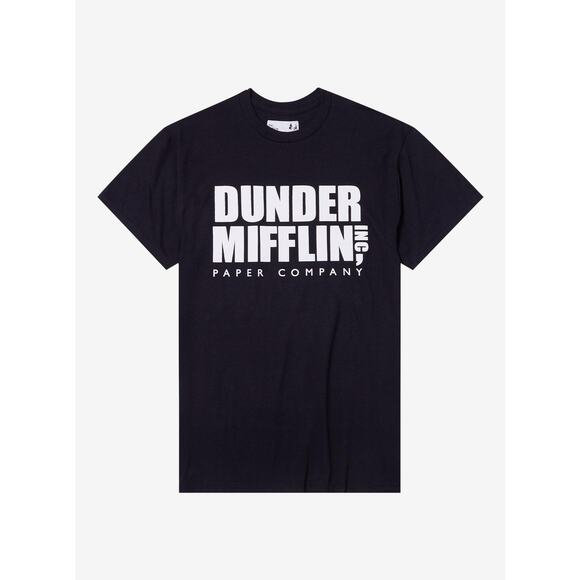 NWT Hot Topic The Office Dunder Mifflin Company T-Shirt in Black sz Large - Picture 1 of 5